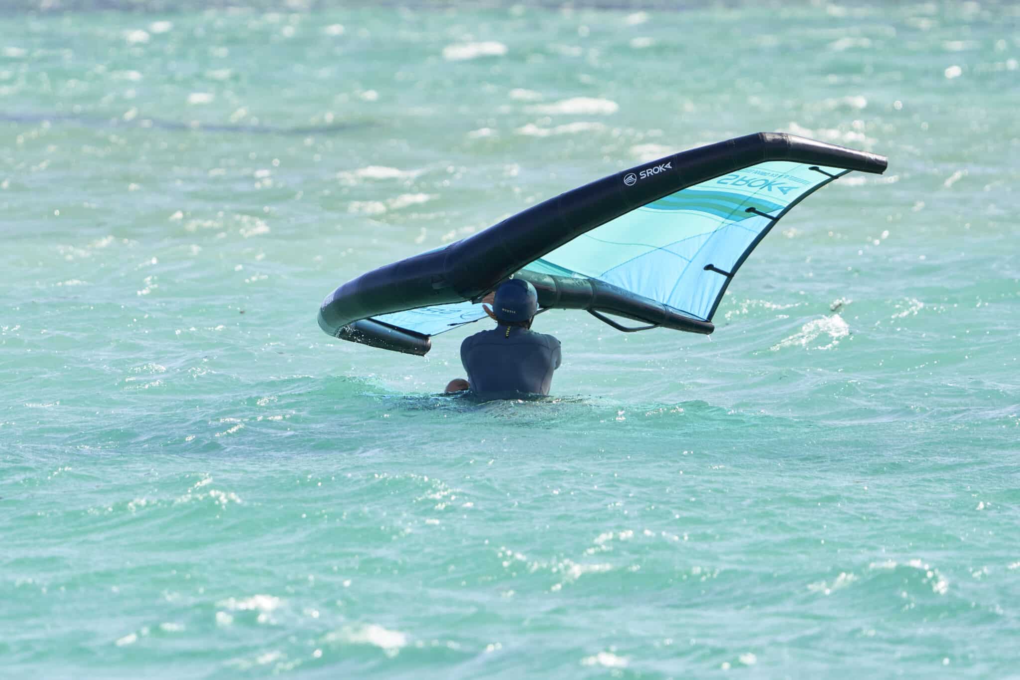 a successful water start in wing foil